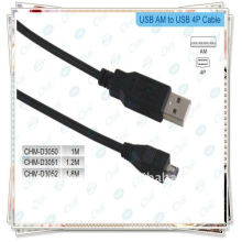 NUEVO hombre negro del USB 2.0 A al mini cable de B 4pin 1.8m